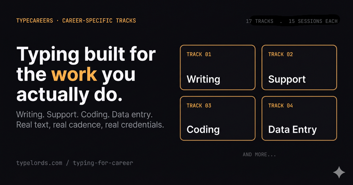 Typing for Your Career — 17 Job-Specific Tracks | TypeCareers — TypeLords
